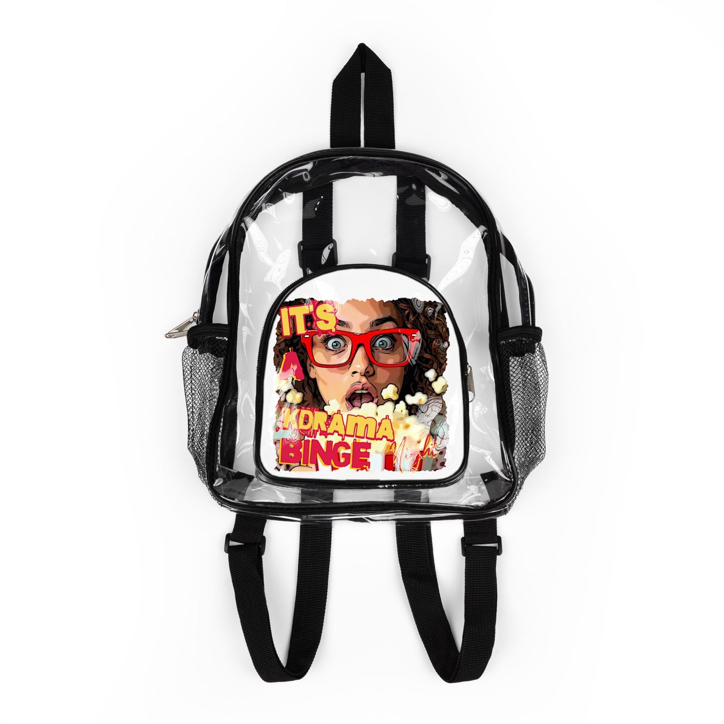 K Drama Binge Night Backpack, Clear Stadium Backpack with Blue Design, Kdrama Backpack