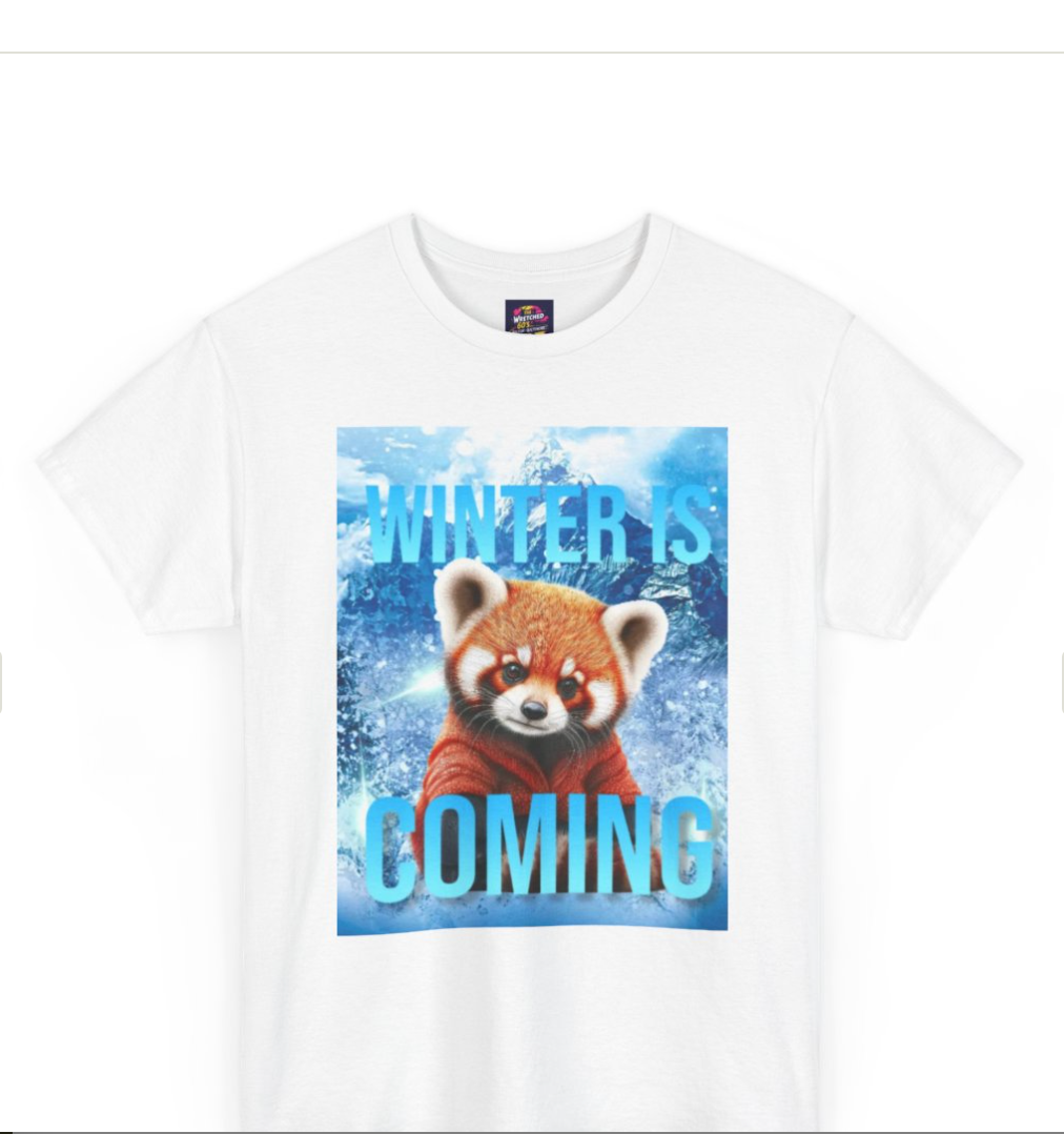 Winter is Coming Baby Red Panda Unisex Heavy Cotton Tee, Pandas, Conservation