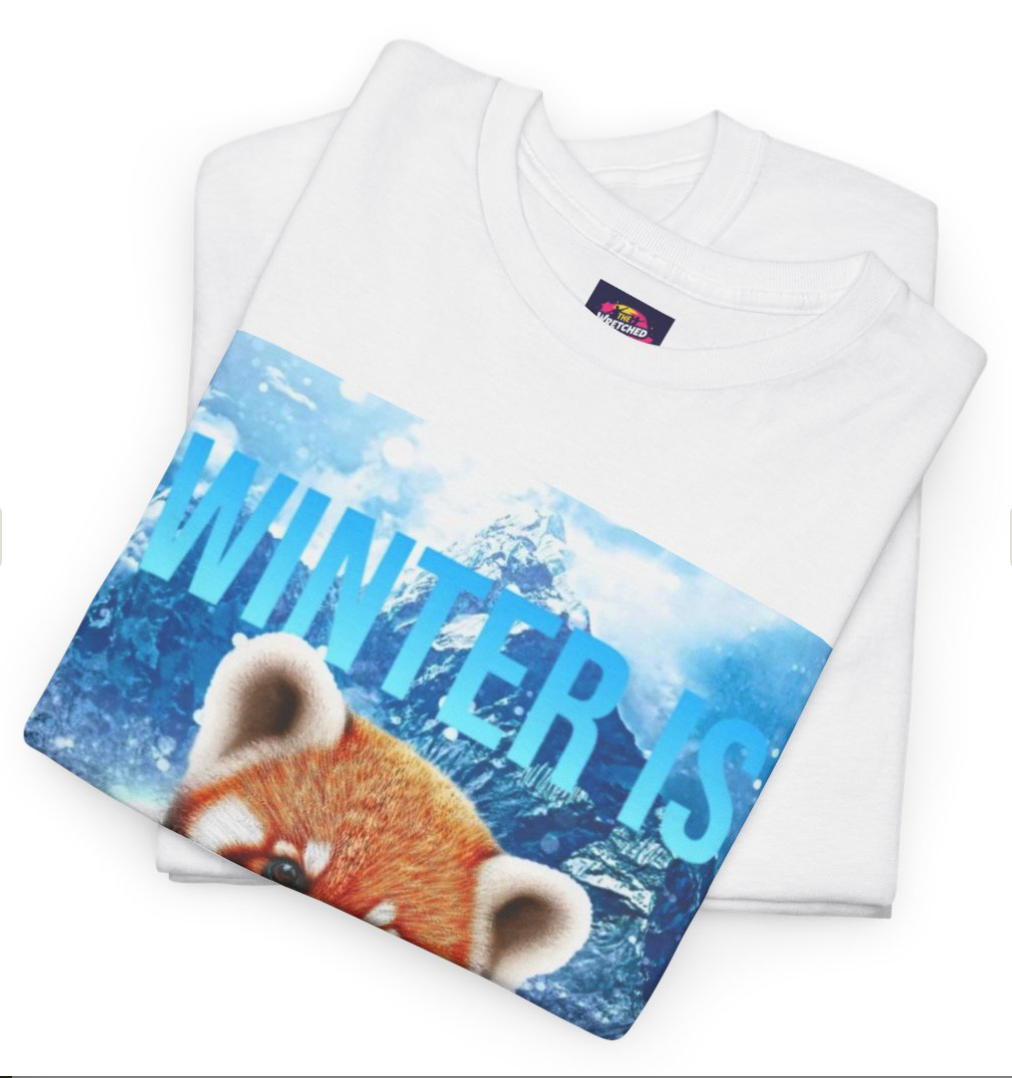 Winter is Coming Baby Red Panda Unisex Heavy Cotton Tee, Pandas, Conservation