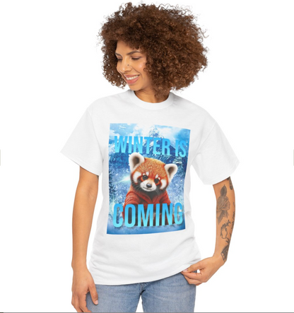 Winter is Coming Baby Red Panda Unisex Heavy Cotton Tee, Pandas, Conservation