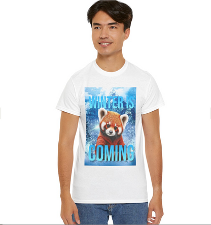 Winter is Coming Baby Red Panda Unisex Heavy Cotton Tee, Pandas, Conservation