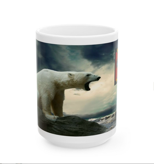 Polar Bear Conservation Mug, Arctic Environmental Conservation Coffee Mug