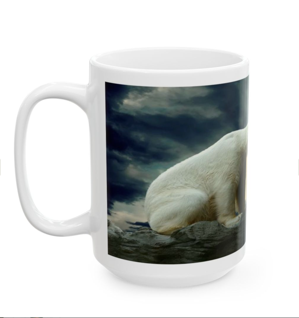 Polar Bear Conservation Mug, Arctic Environmental Conservation Coffee Mug